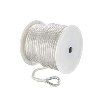 Imagem de Seachoice Corda de ancoragem para barco, trança dupla, nylon, linha Achor, 1,27 cm x 60 m, branca
