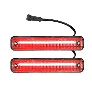 Imagem de A ABSOPRO Luz de marcação lateral LED 15114677 Luzes traseiras de seta lâmpadas laterais para-lama para Hummer H2 2003-2009 Lente transparente luz LED vermelha 1 par