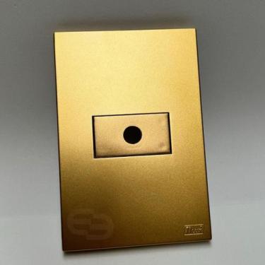 Imagem de Conjunto Tomada 10a 20a 4x2 Dourada Fosco Interruptor Simples Paralelo