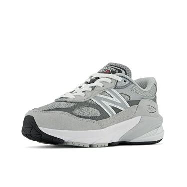 Imagem de New Balance Tênis infantil 990 V6 com cadarço, Cinza/prata, 4.5 Big Kid