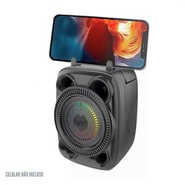 Imagem de Caixa de Som Bluetooth LED RGB USB TF 8W, Entrada P10