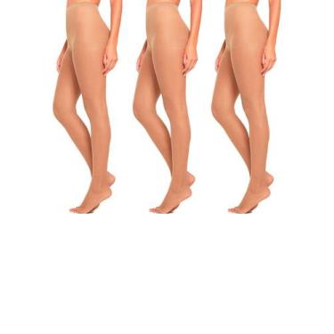 Imagem de Kit com 3 Meias Calças Fio 15 Clássica Fina Dedos Livres Loba 5765-001