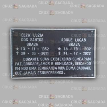 Imagem de Placa em Alumínio Túmulo Jazigo Lápide Cemitério sem Foto para 2 Pesso