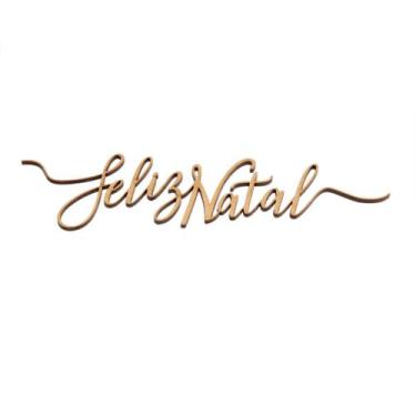 Imagem de Aplique Lettering Feliz Natal C/ 4 Peças MDF Cru Artesanato - Metallic