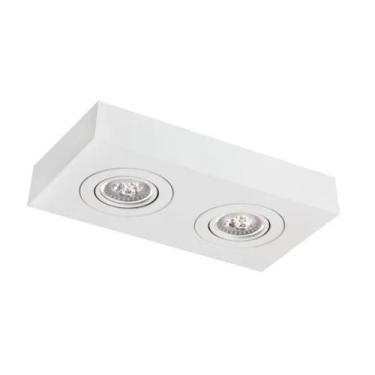 Imagem de Plafon Spot Sobrepor Direcionável 2 Lâmpadas Dicróica Branco - Real Lu