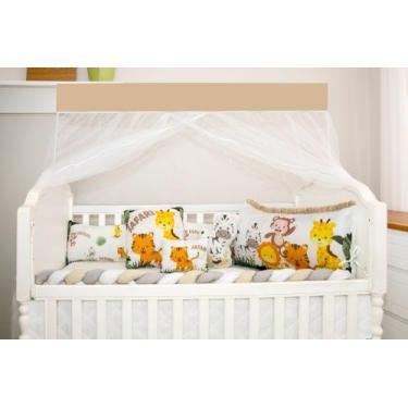 Imagem de Kit berço safari zoológico rosa 10 peças novo - BruceBaby Bordados, Sa