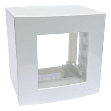 Imagem de Caixa sistema x sobrepor 75x75 2 postos sleek margirius