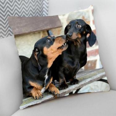 Imagem de Almofada Decorativa Cheia c/ Zíper Dog Pet Cachorro Cão - Deluzz, Dach