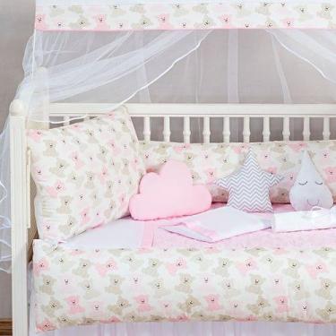 Imagem de Kit Berço Americano Estampado Ursa 13 Pcs Protetor Bebe Quarto Enxoval