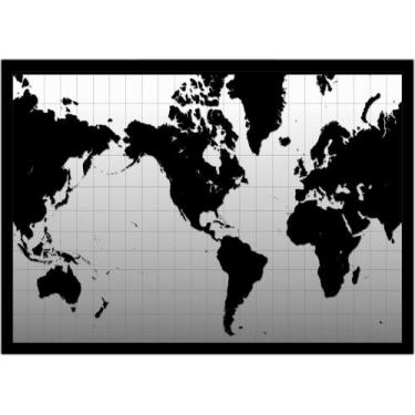 Imagem de Quadro Decorativo Mapa-Múndi Artístico Continentes Geografia Salas Esc