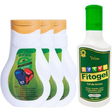 Imagem de Kit 3 Gel Nocauteador Massageador Dokmos 200g + 1 Gel Massageador Fito