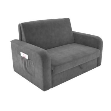 Imagem de Sofanete Matrix Daiane 425 2 Lugares Com Braço e Baú, CHUMBO