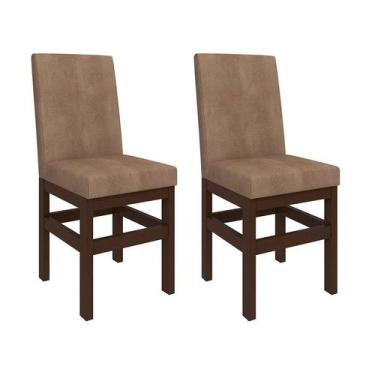 Imagem de Conjunto de 2 Cadeiras Zima Suede Tabaco - Zamarchi