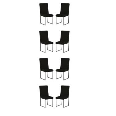 Imagem de Kit 8 Cadeiras Para Mesa De Jantar Base Industrial Preto Balaqui - Bal