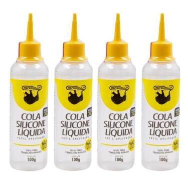 Imagem de Kit 04 Colas Silicone Líquida 100g Rendicolla  Colagem e Aplicação Ráp