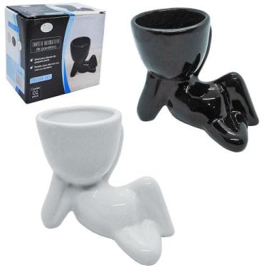 Imagem de Vaso decorativo robert plant porcelana preto/branco - FU XING