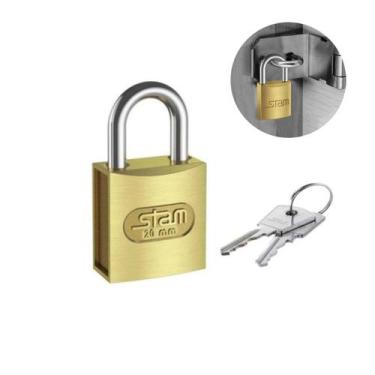 Imagem de Cadeado de 20 Mm Com Duas Chaves Para Portas E Portões Stam, E-Coat