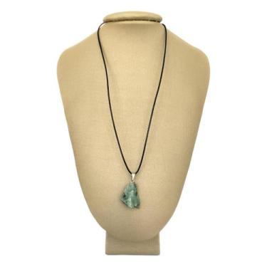 Imagem de Colar em Couro Grego e Prata Esmeralda Bruta - Ponte Vecchio - Ponte V