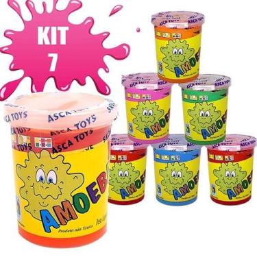 Imagem de Kit 7 Amoebas Massinha Colorida Geleca de Brincar 110g - Asca Toys, Ún