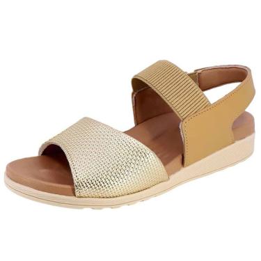 Imagem de Sandalia Feminina Rasteira Plataforma Conforto Usaflex