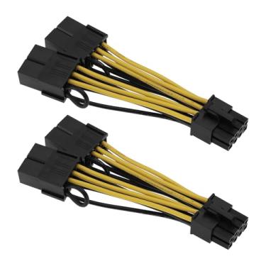 Imagem de eMagTech 2 cabos de alimentação para placa de vídeo 18AWG cobre estanhado CPU 8 pinos macho para duplo P-CIE cabo fêmea de 8 pinos 030-0571-000 compatível com Tesla K80 M40 M60