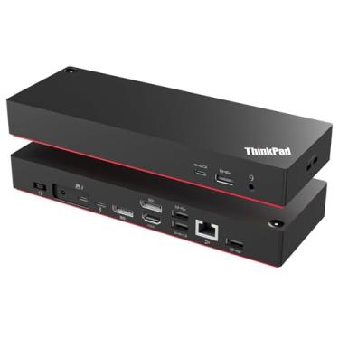 Imagem de Estação de ancoragem universal Thinkpad 40B00300 Thunderbolt 4 para laptops, 4 monitores externos, carregamento de energia de até 230 W + pacote ITSPWR contém cabo HDMI 4K + cabo DP + pano de limpeza