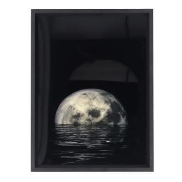 Imagem de Alto-falante Bluetooth Com Pintura Leve Com Luz Noturna Suave, Luz Decorativa Com Padrão de Lua 3 Em 1, Decoração de Mesa para Presente de Sala de Estar de Quarto (preto)