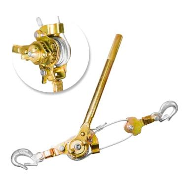 Imagem de YATOINTO Puxador de guincho com cabo de 3 toneladas Come Along Corda dupla extrator manual resistente de 3 m, engrenagem dupla, 2,993 kg com 2 ganchos, extrator de catraca de cabo para levantamento e