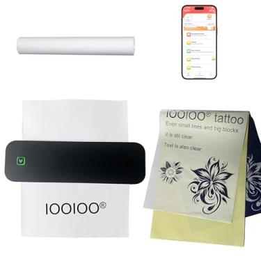 Imagem de IOOIOO Impressora Térmica Portátil Sem Tinta, Preto, Monocromático, 21 x 28 cm, 4 Páginas por Minuto, Bluetooth, USB, A4, Papel Térmico, Estêncil de Tatuagem