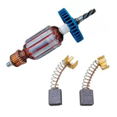 Imagem de Induzido + E. Carvão P/ Furadeira Makita Hp1630 /1631 110v - Bolte