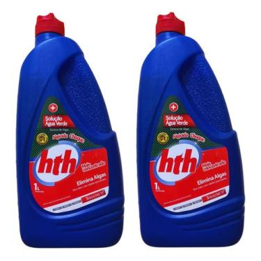Imagem de Algicida Choque Solução Água Verde Hth 01 Lt Kit 02 Und