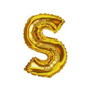 Imagem de Bexiga Balão Metalizado 16 Polegadas 40cm Dourado Letra S - PB Festas