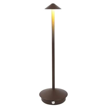 Imagem de Luminaria Abajur de Mesa LED 3 Tons Controle de Intensidade USB Bateria Recarregavel Casa Quarto Cabeceira Sala Trabalho Home Office