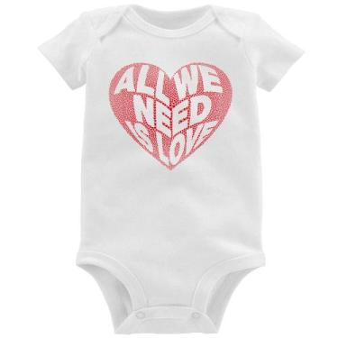 Imagem de Body Bebê All We Need Is Love - Foca na Moda, Branco, P