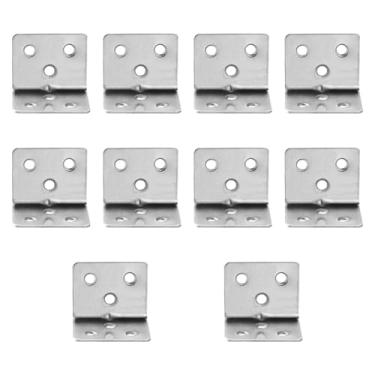 Imagem de Wswqop 10 peças l suportes para prateleiras suportes de ângulo reto Spanos em forma de solteira de canto para luta de mesa de madeira Gabinete de gaveta , Argento