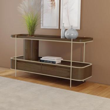 Imagem de Aparador Sala de Jantar Cachepot em Madeira Maciça Castanho 2 Gavetas 