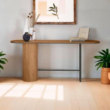 Imagem de Aparador Ipê em Madeira Maciça Imbuia Mel Metal Preto - LINHA ALTA