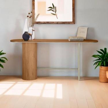 Imagem de Aparador Ipê em Madeira Maciça Imbuia Mel Metal Champagne - LINHA ALTA