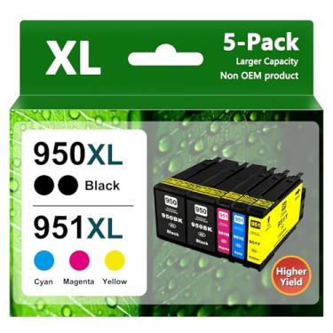 Imagem de Pacote combo de cartuchos de tinta 950XL 951XL compatível com HP 950 XL 951 XL cartucho de tinta de substituição para HP OfficeJet Pro 8600 8610 8620 8100 8630 8660 8640 8615 276DW 251DW (pacote com