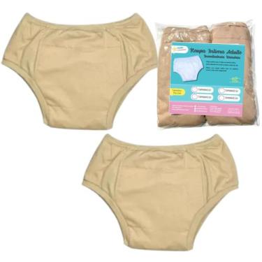 Imagem de Roupa Íntima Geriátrica PlusSize Segura Escape Urina 2un Bge - Minha E