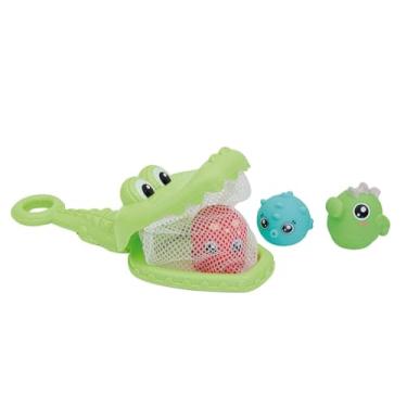 Imagem de Zippy Toys, Kit Brinquedos para Bebês Hora Banho Pescaria Jacaré 4 Peças para Crianças de até 36 Meses