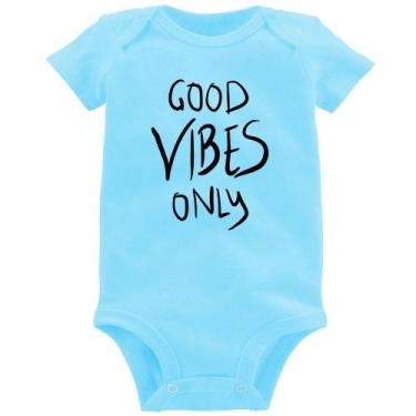 Imagem de Body Bebê Good Vibes Only - Foca na Moda, Azul bebê, GG