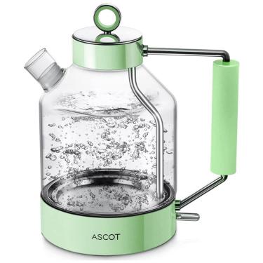 Imagem de ASCOT Chaleira Elétrica de 1.6L, Aço Inoxidável, 1500W, 110V, Verde