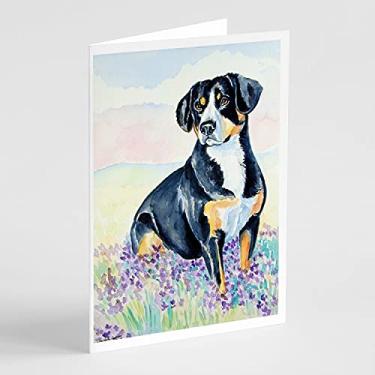 Imagem de Caroline's Treasures 7030GCA7P Cartões de felicitações e envelopes para cães Entlebucher Mountain, pacote com 8, 7 x 5, multicolorido