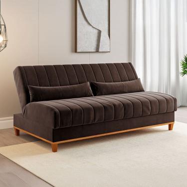 Imagem de Sofá Cama 3 Lugares Reclinável Tequila Bombom - Viero Móveis