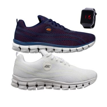 Imagem de Kit 2 Tênis Gmm Shoes Esportivo para Academia Caminhada Resistente + Relógio Masculino-Masculino