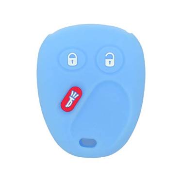 Imagem de Capa protetora de silicone Segaden compatível com CHEVROLET GMC CADILLAC HUMMER SATURN PONTIAC com 3 botões Controle remoto para chave CV4610SEGADEN azul CV4610LB