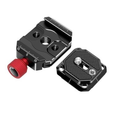 Imagem de Braçadeira de liberação rápida com placa estilo Arca Swiss, adaptador de montagem para câmera com rosca de parafuso de 0,6 cm e 0,9 cm para estabilizadores de gimbals monohead de cabeça de tripé