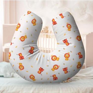 Imagem de Almofada Amamentação Travesseiro Leão 100% Algodão - Neném Na Nuvem