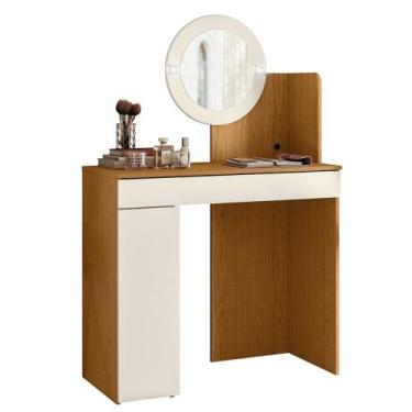 Imagem de Penteadeira Camarim Escrivaninha com LED Sulla A02 Off/Cinamomo - Mpoz